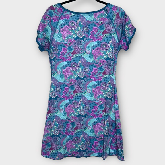 TITLE NINE Tech Athena Athletic Dress Floral Paisley Size Small Teal/Purple - Picture 3 of 6